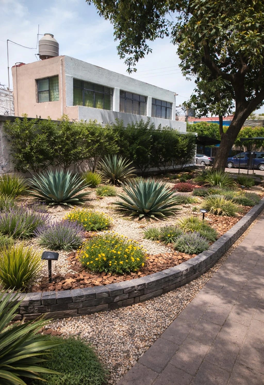 Jardín renovado con paisajismo e iluminación